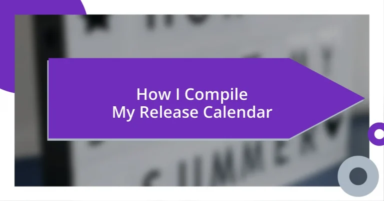 How I Compile My Release Calendar