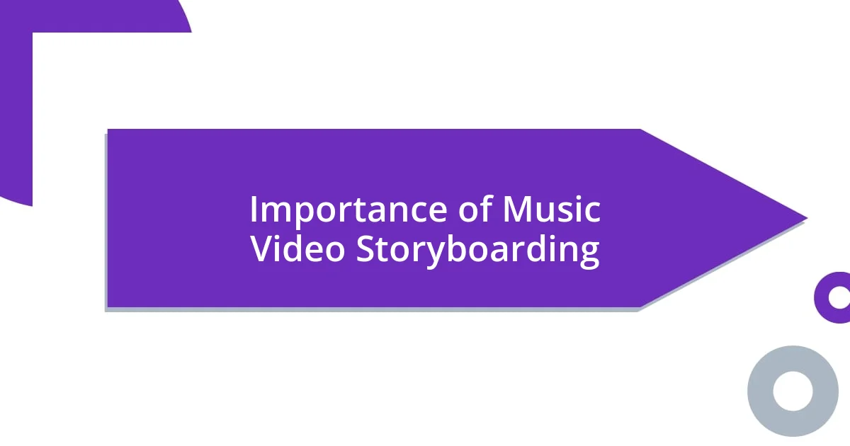 Importance of Music Video Storyboarding